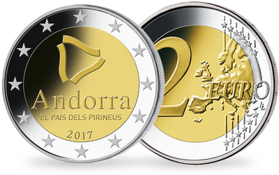 Monnaie de 2 Euros «Le pays des Pyrénées» Andorre 2017